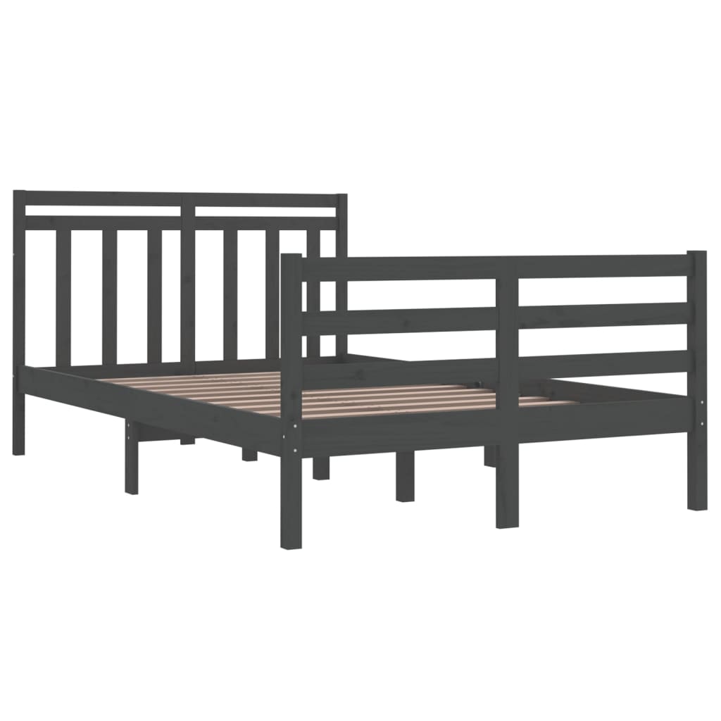 Bedframe Massief Hout Grijs 120X200 Cm