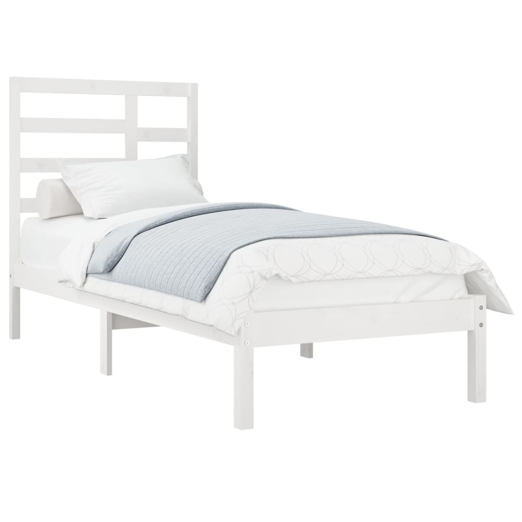 Bedframe Massief Hout Wit 90X190 Cm 3Ft Single