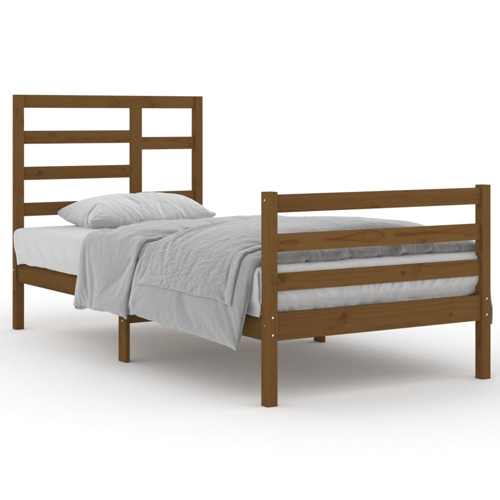 Bedframe Massief Hout Honingbruin 90X200 Cm