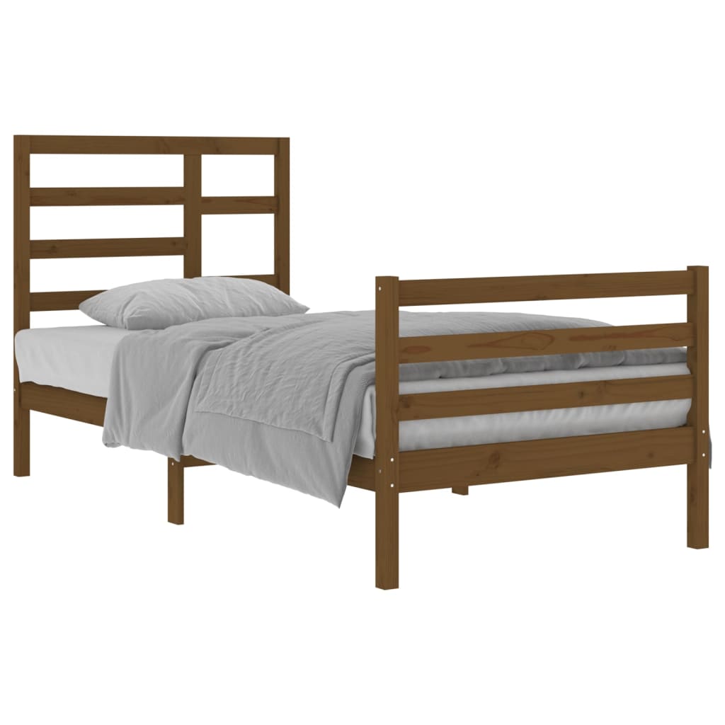 Bedframe Massief Hout Honingbruin 90X200 Cm