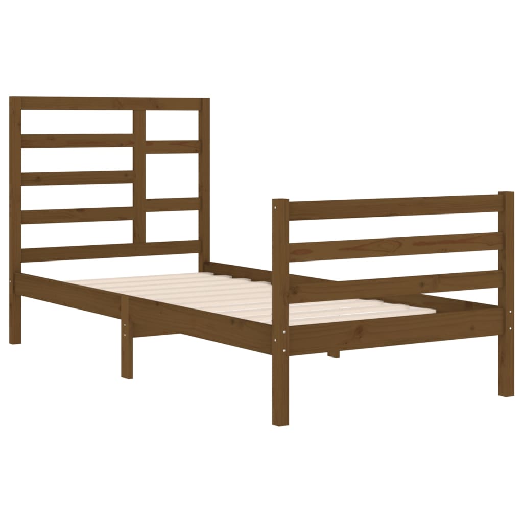 Bedframe Massief Hout Honingbruin 90X200 Cm