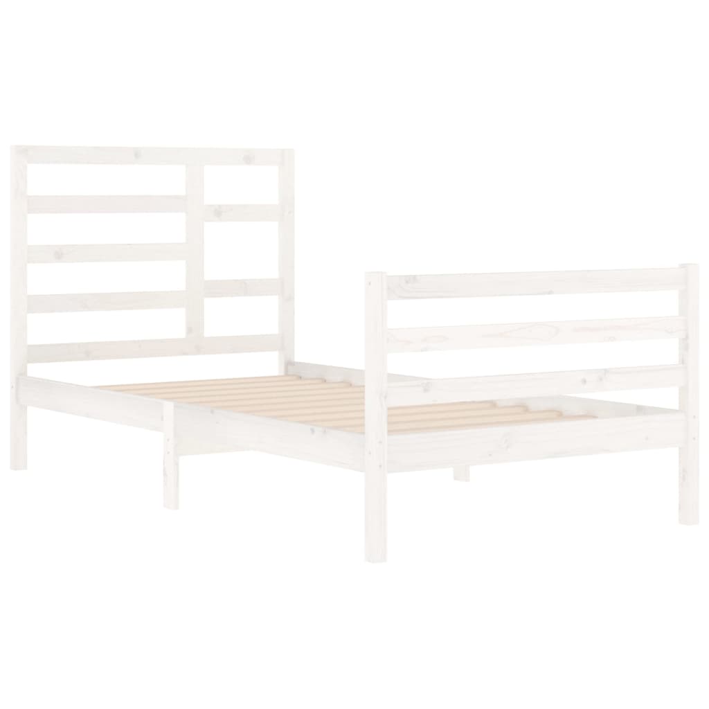Bedframe Massief Hout Wit 100X200 Cm