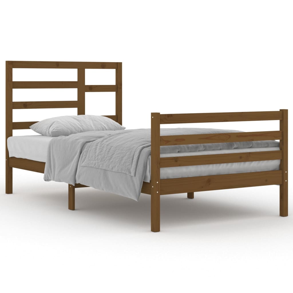 Bedframe Massief Hout Honingbruin 100X200 Cm