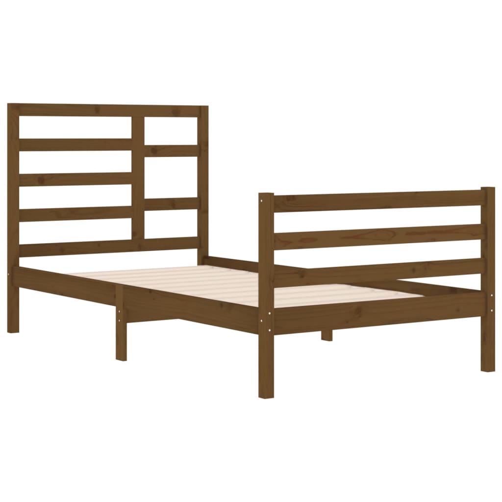 Bedframe Massief Hout Honingbruin 100X200 Cm
