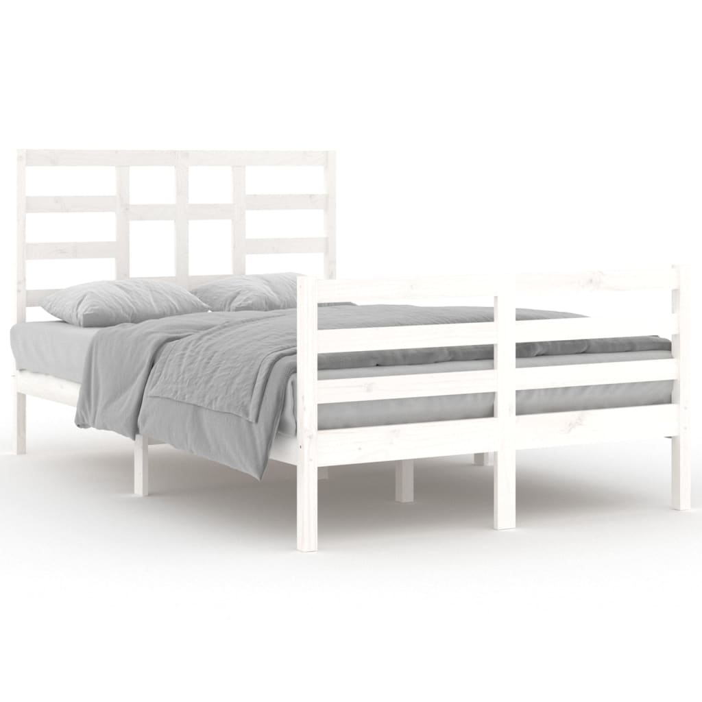 Bedframe Massief Hout Wit 120X200 Cm
