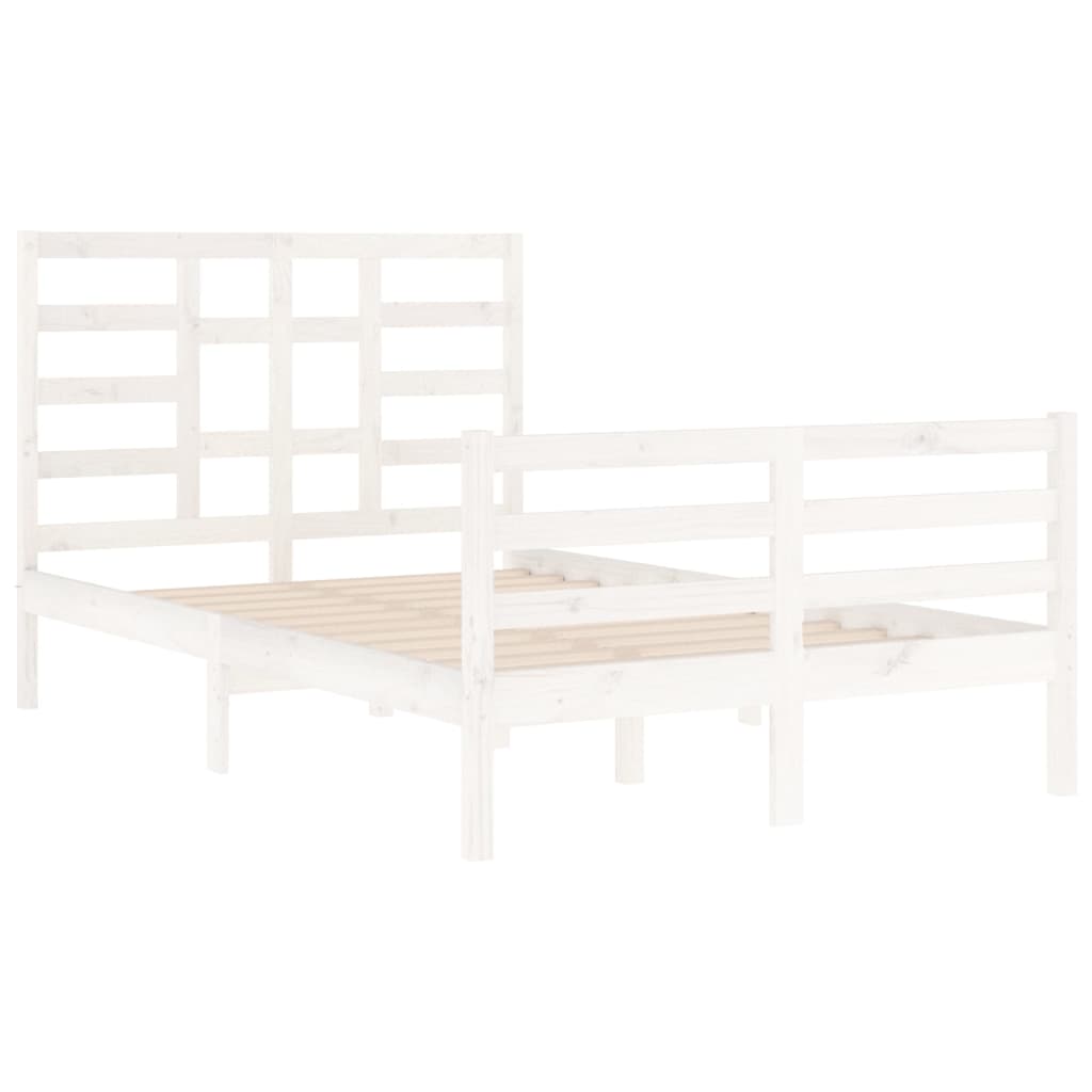 Bedframe Massief Hout Wit 120X200 Cm