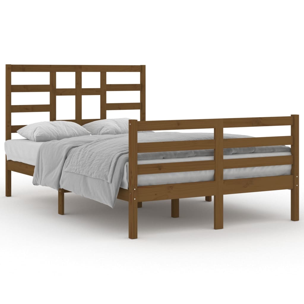 Bedframe Massief Hout Honingbruin 120X200 Cm