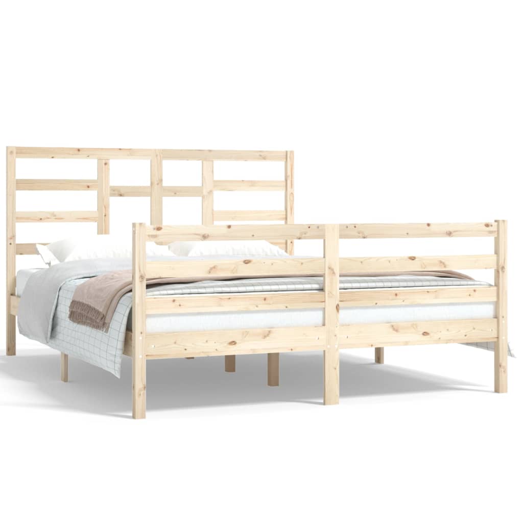 Bedframe Massief Hout 150X200 Cm 5Ft King Size