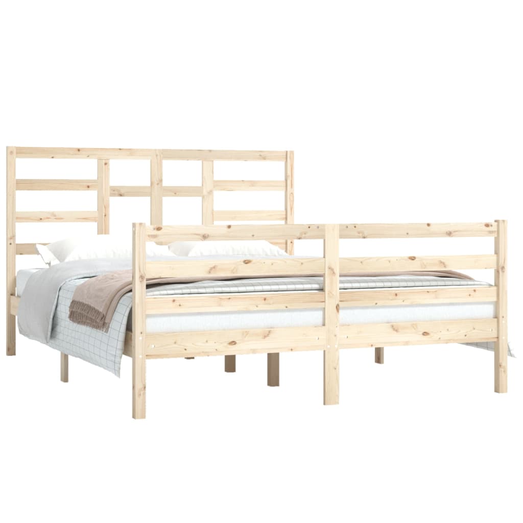 Bedframe Massief Hout 150X200 Cm 5Ft King Size