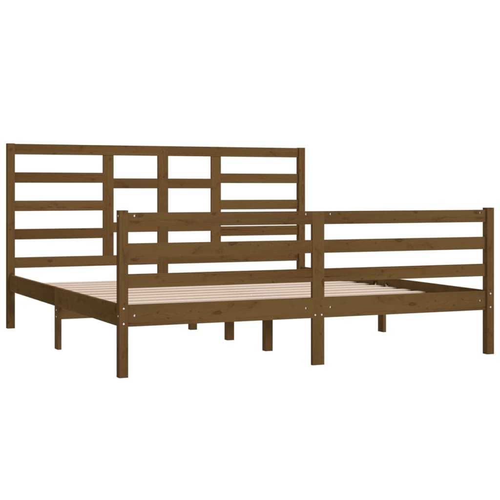 Bedframe Massief Hout Honingbruin 180X200 Cm 6Ft Super King