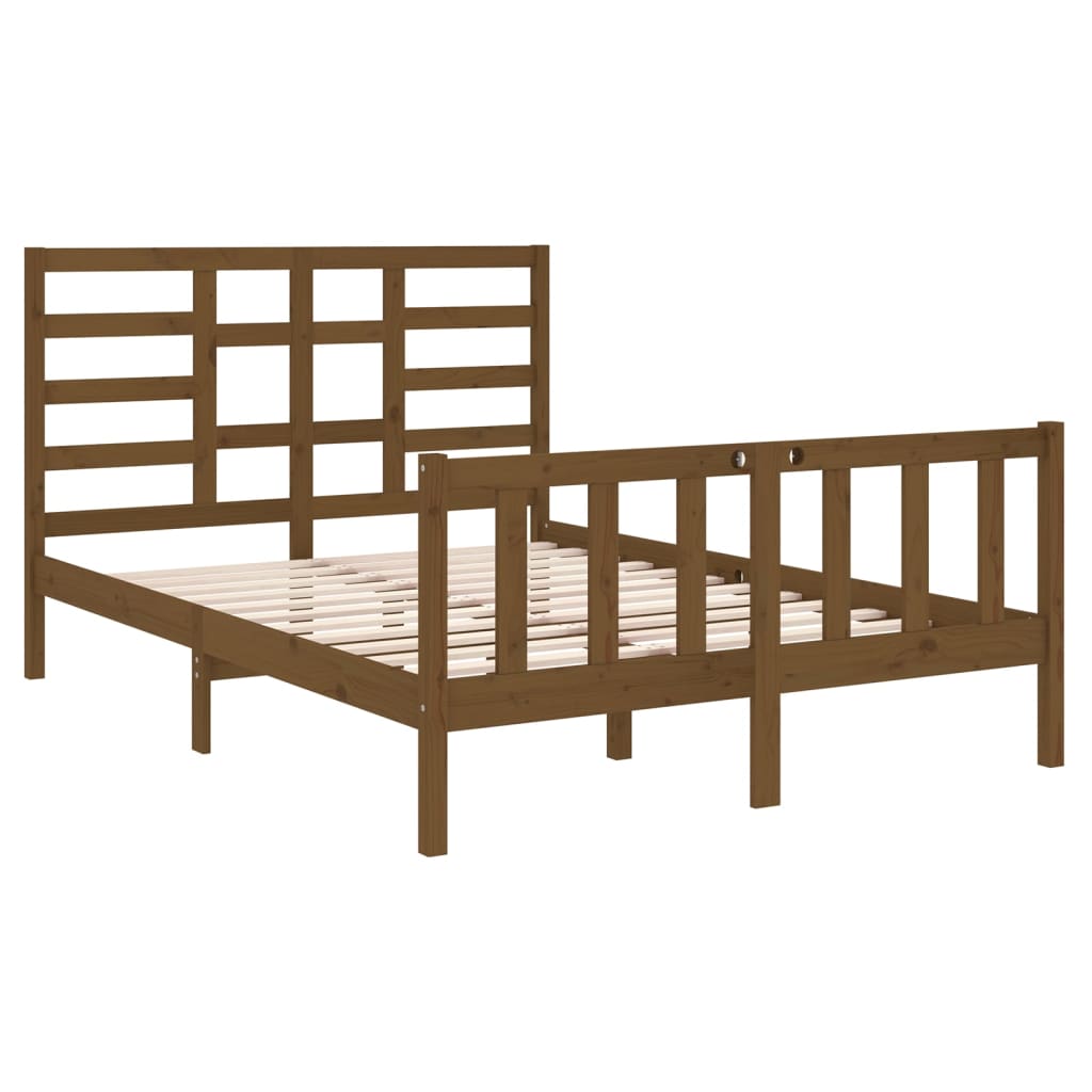 Bedframe Massief Hout Honingbruin 140X190 Cm