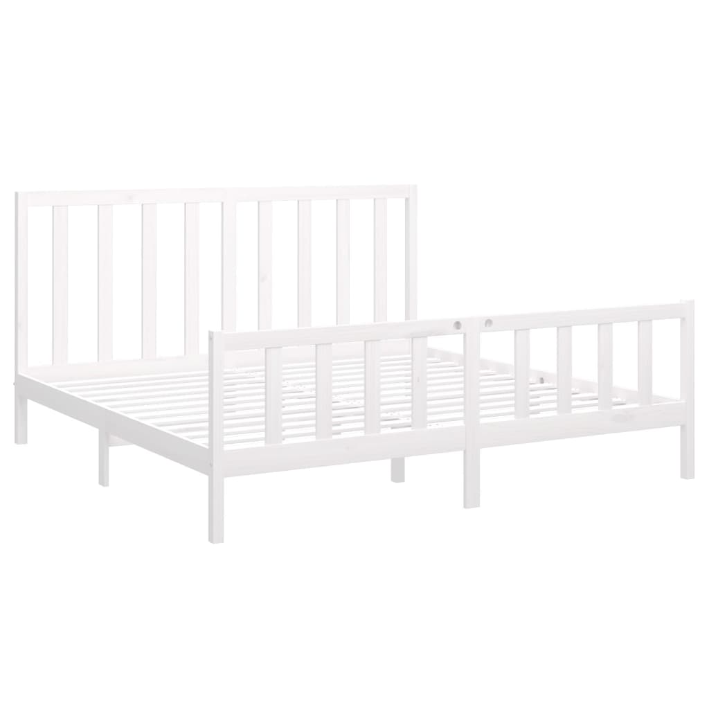 Bedframe Massief Grenenhout Wit 180X200 Cm 6Ft Super King