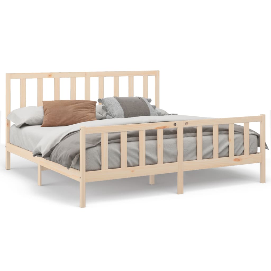Bedframe Massief Grenenhout 200X200 Cm