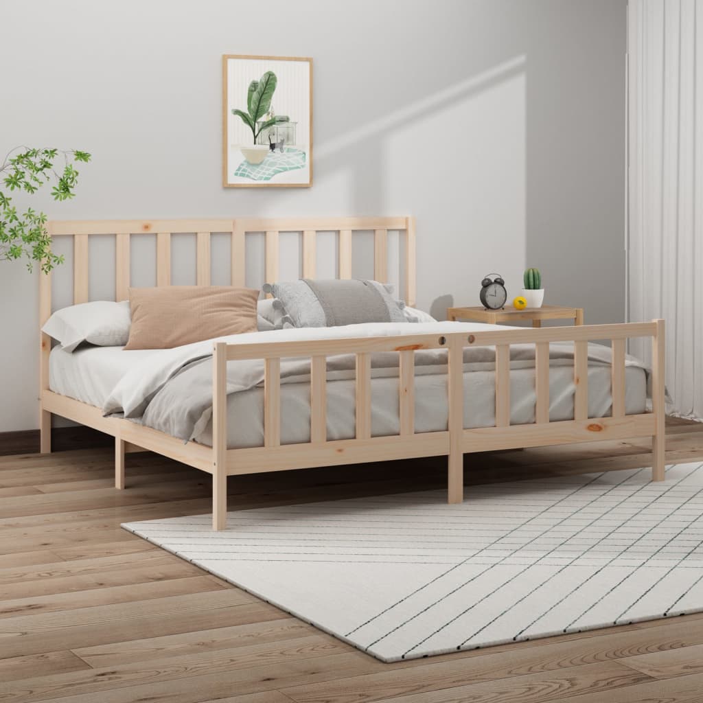 Bedframe Massief Grenenhout 200X200 Cm