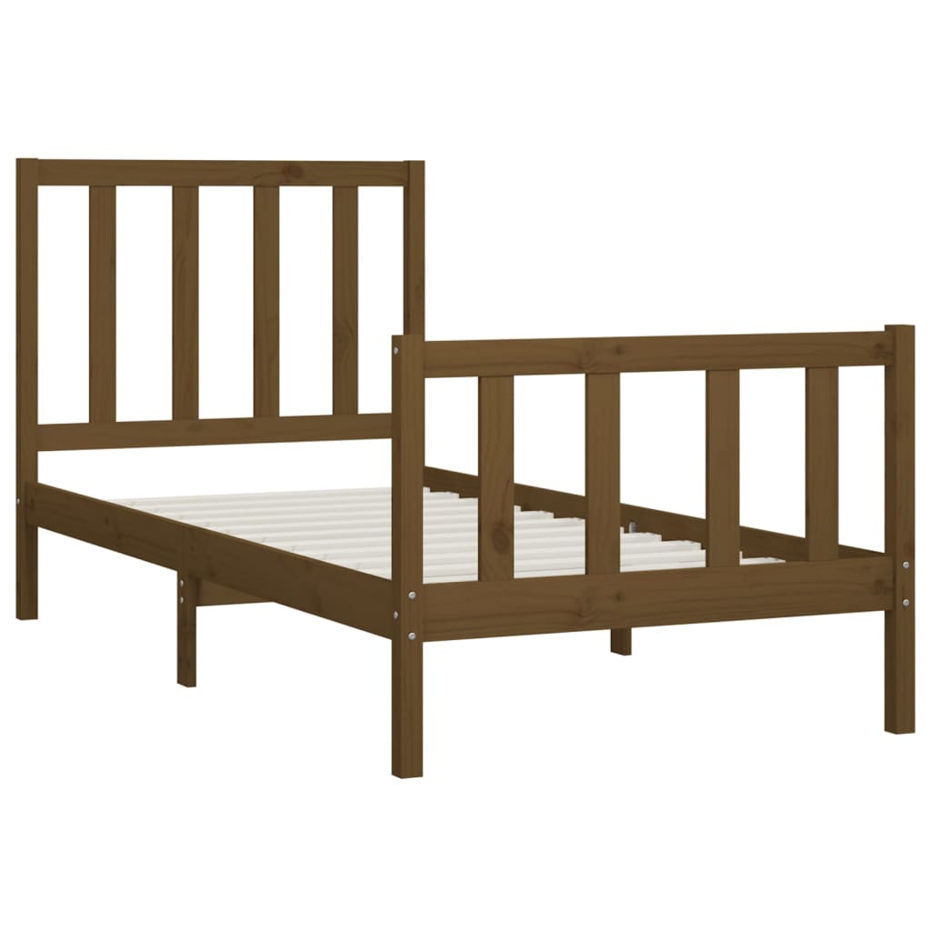 Bedframe Massief Hout Honingbruin 90X200 Cm
