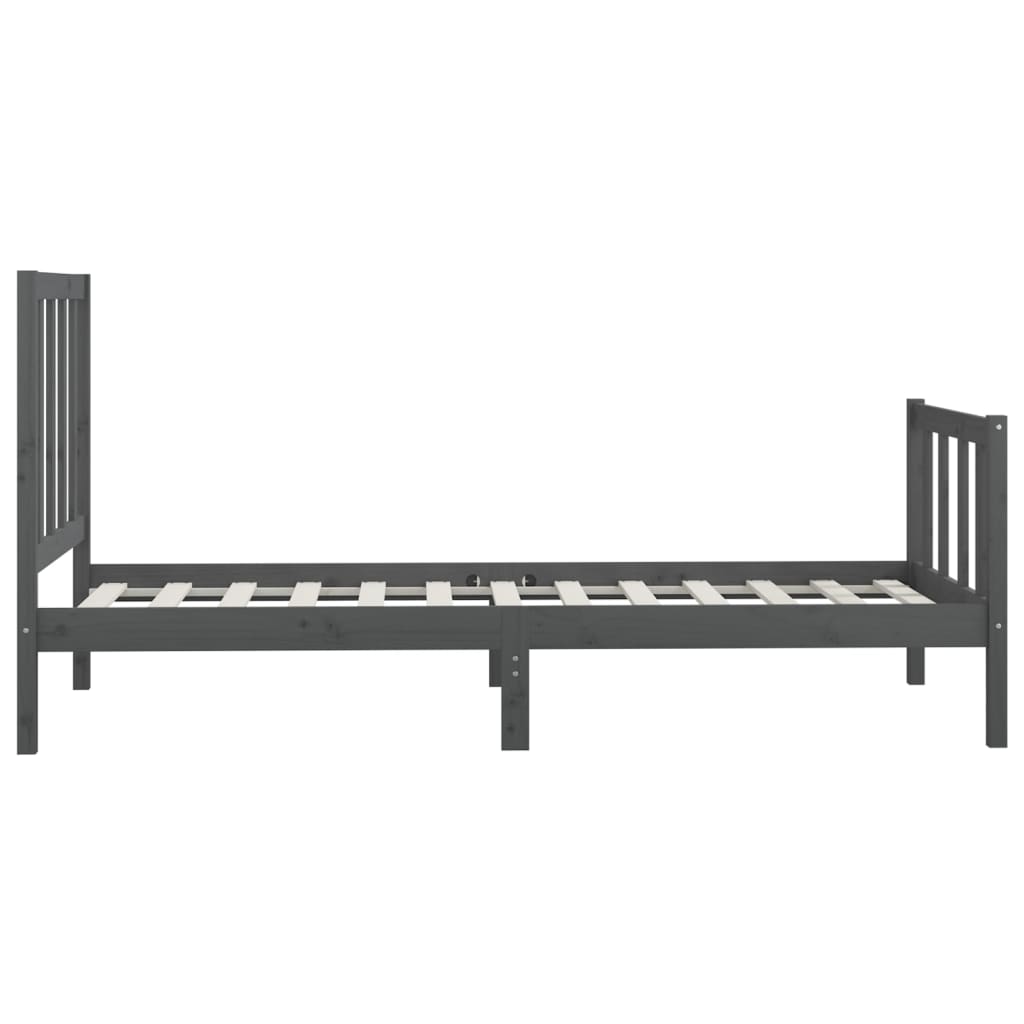 Bedframe Massief Hout Grijs 100X200 Cm
