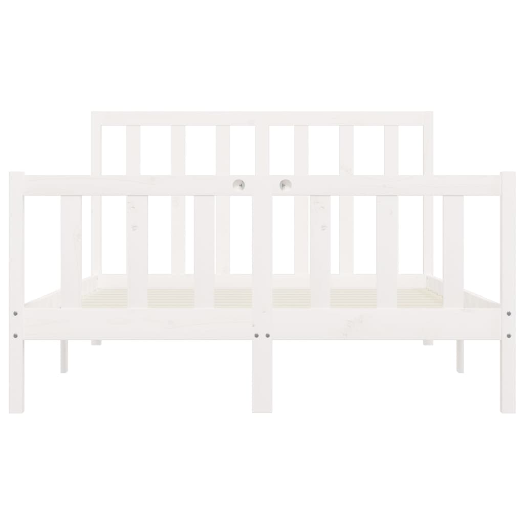 Bedframe Massief Hout Wit 120X200 Cm