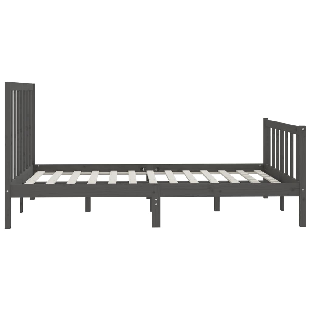 Bedframe Massief Hout Grijs 120X200 Cm
