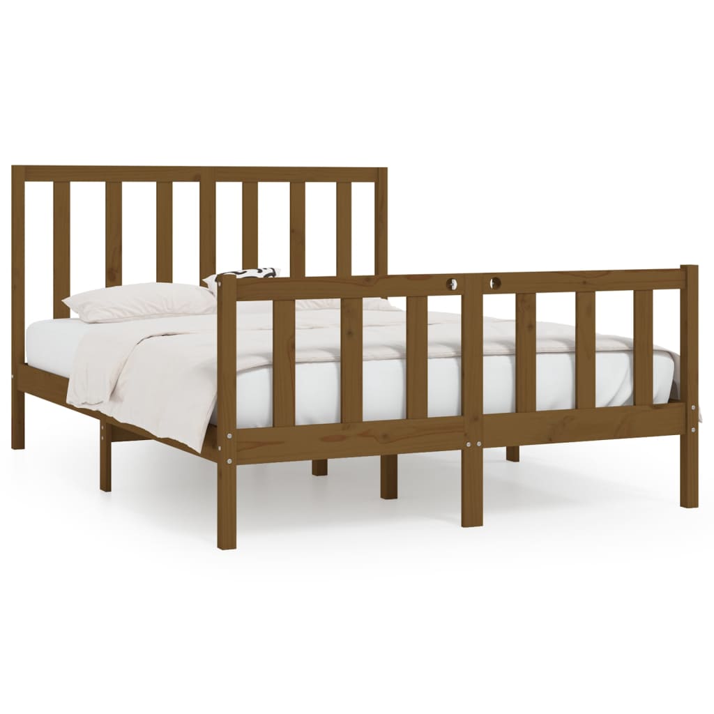 Bedframe Massief Hout Honingbruin 120X200 Cm