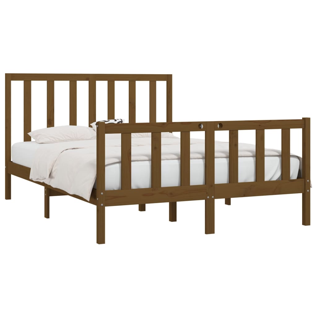 Bedframe Massief Hout Honingbruin 120X200 Cm