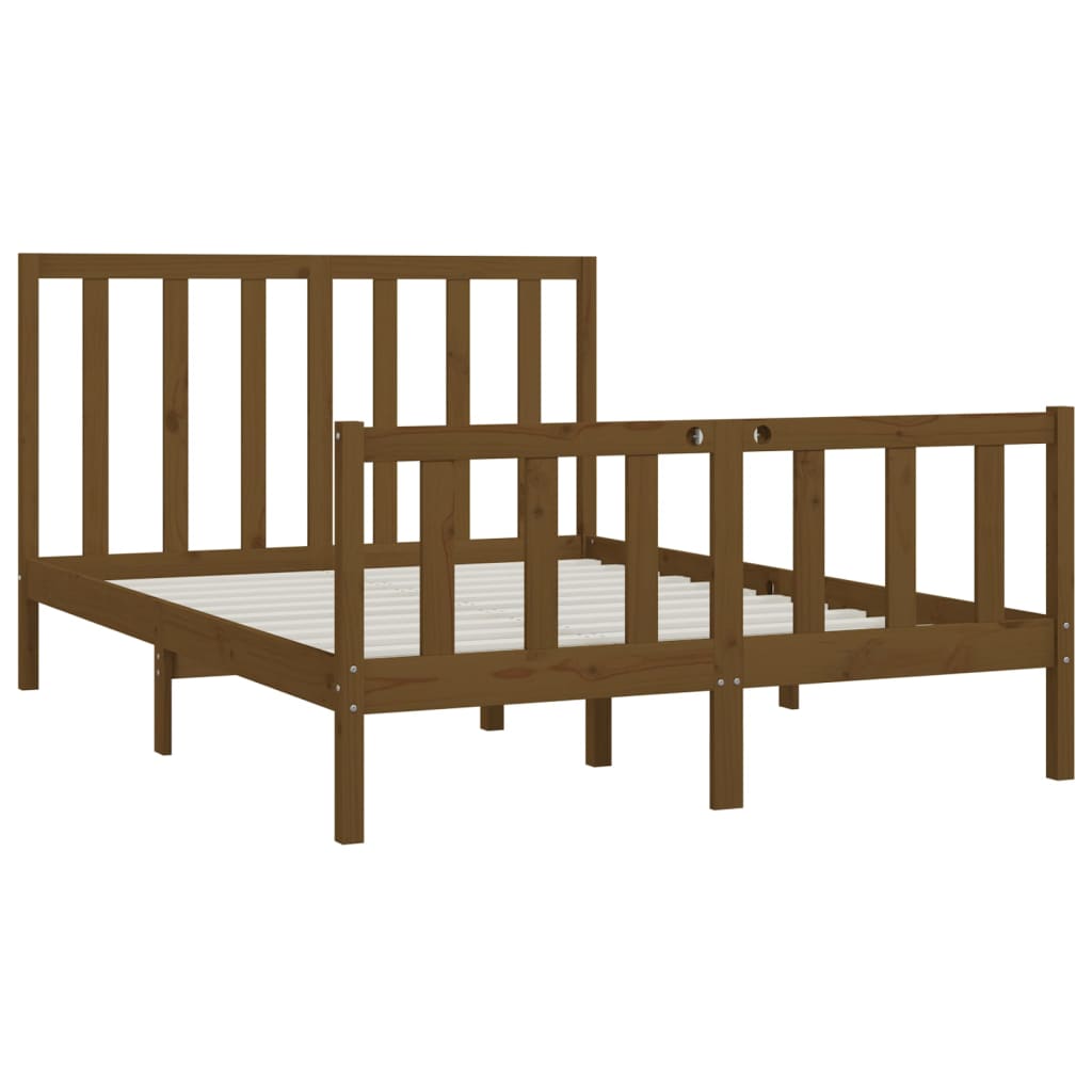 Bedframe Massief Hout Honingbruin 120X200 Cm