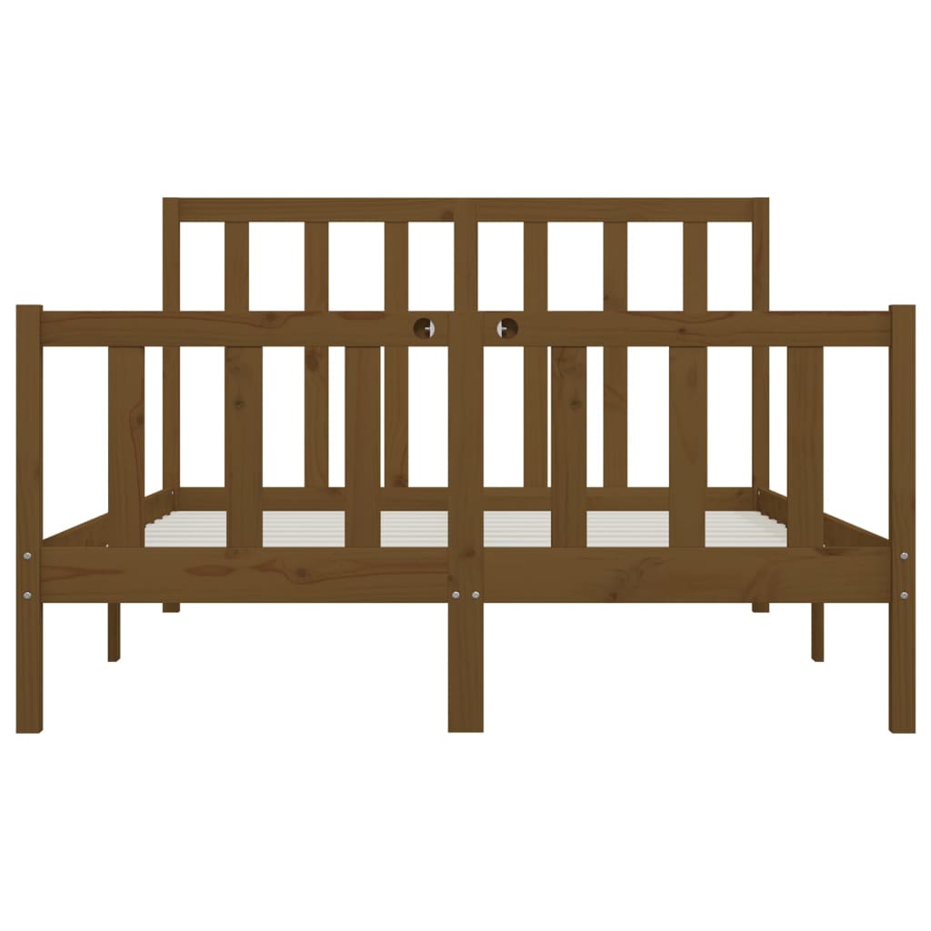 Bedframe Massief Hout Honingbruin 120X200 Cm