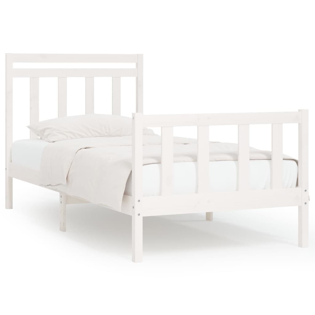 Bedframe Massief Grenenhout Wit 90X200 Cm