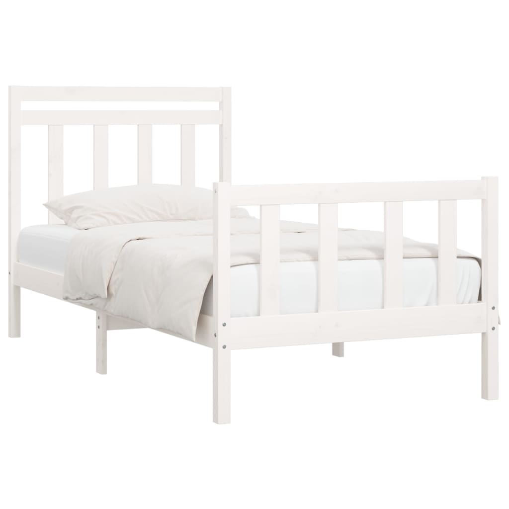 Bedframe Massief Grenenhout Wit 90X200 Cm