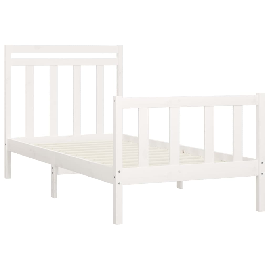 Bedframe Massief Grenenhout Wit 90X200 Cm