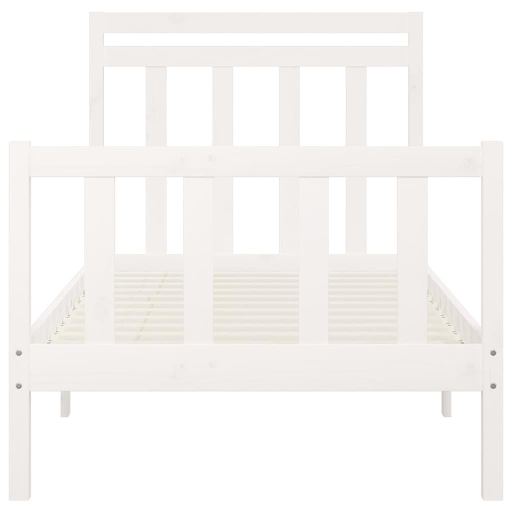 Bedframe Massief Grenenhout Wit 100X200 Cm