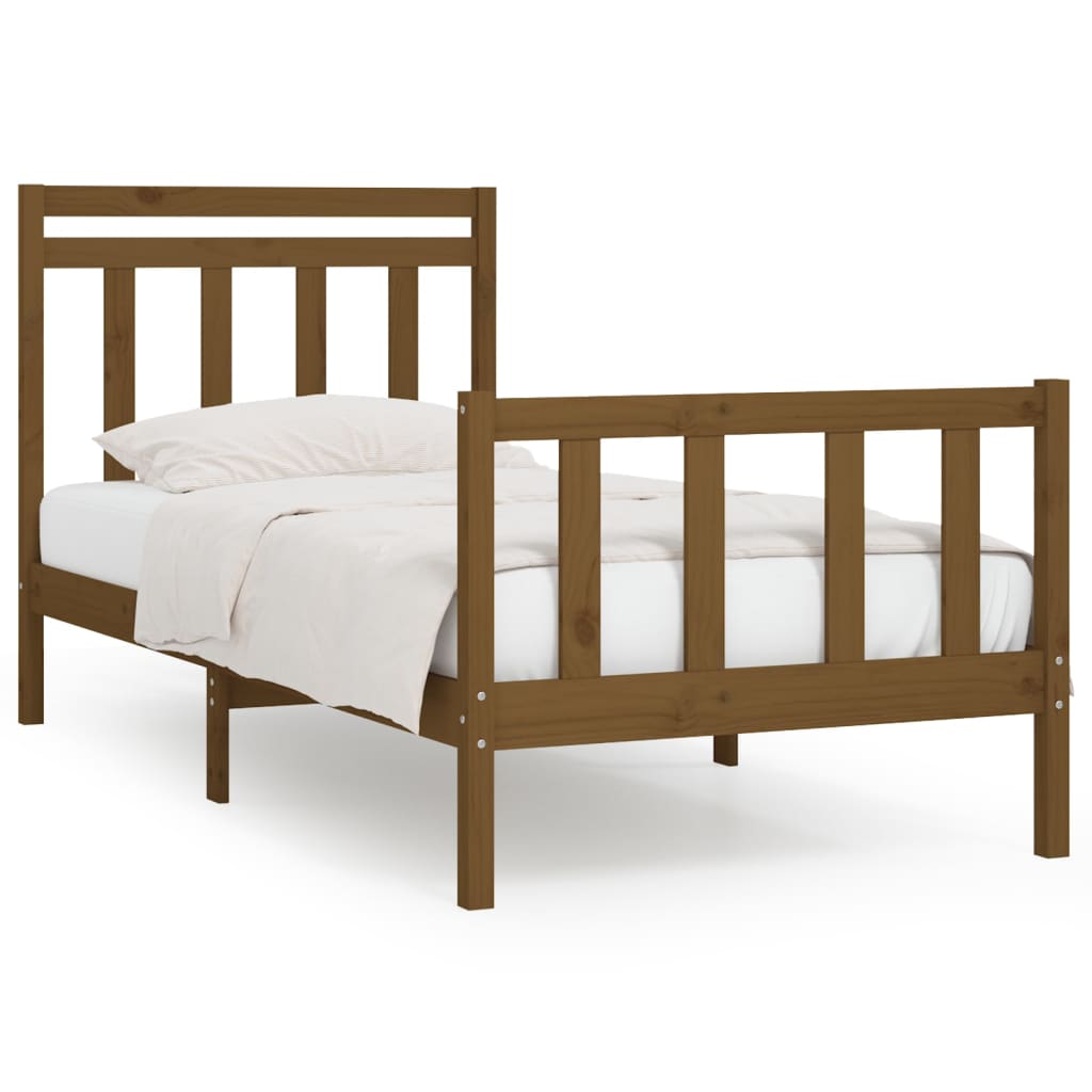 Bedframe Massief Grenenhout Honingbruin 100X200 Cm