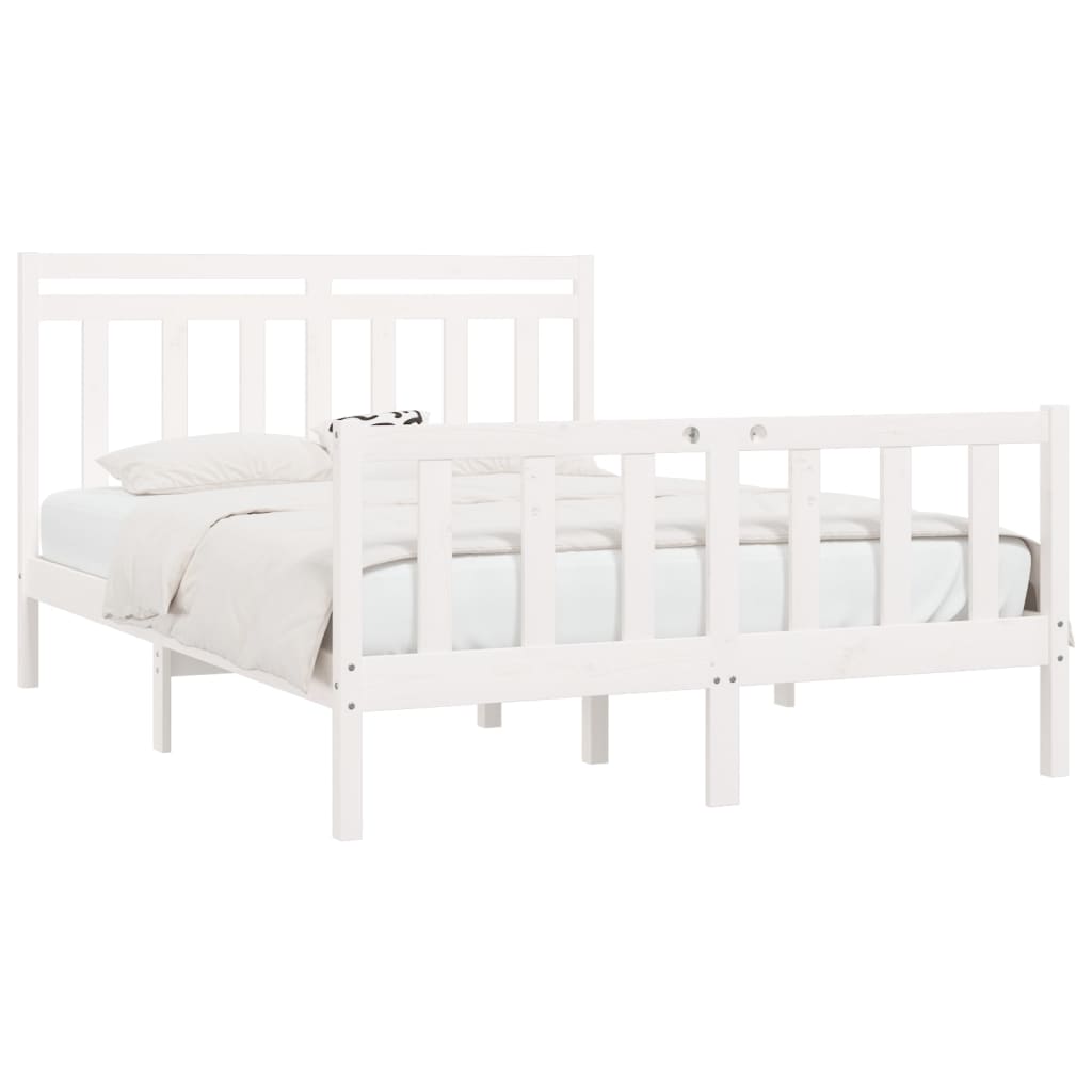 Bedframe Massief Grenenhout Wit 140X200 Cm