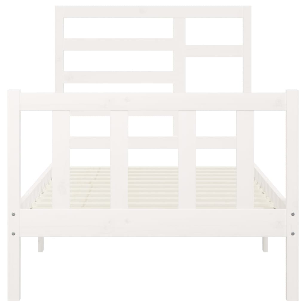 Bedframe Massief Grenenhout Wit 90X200 Cm