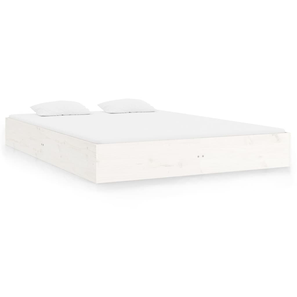 Bedframe Massief Hout Wit 120X200 Cm