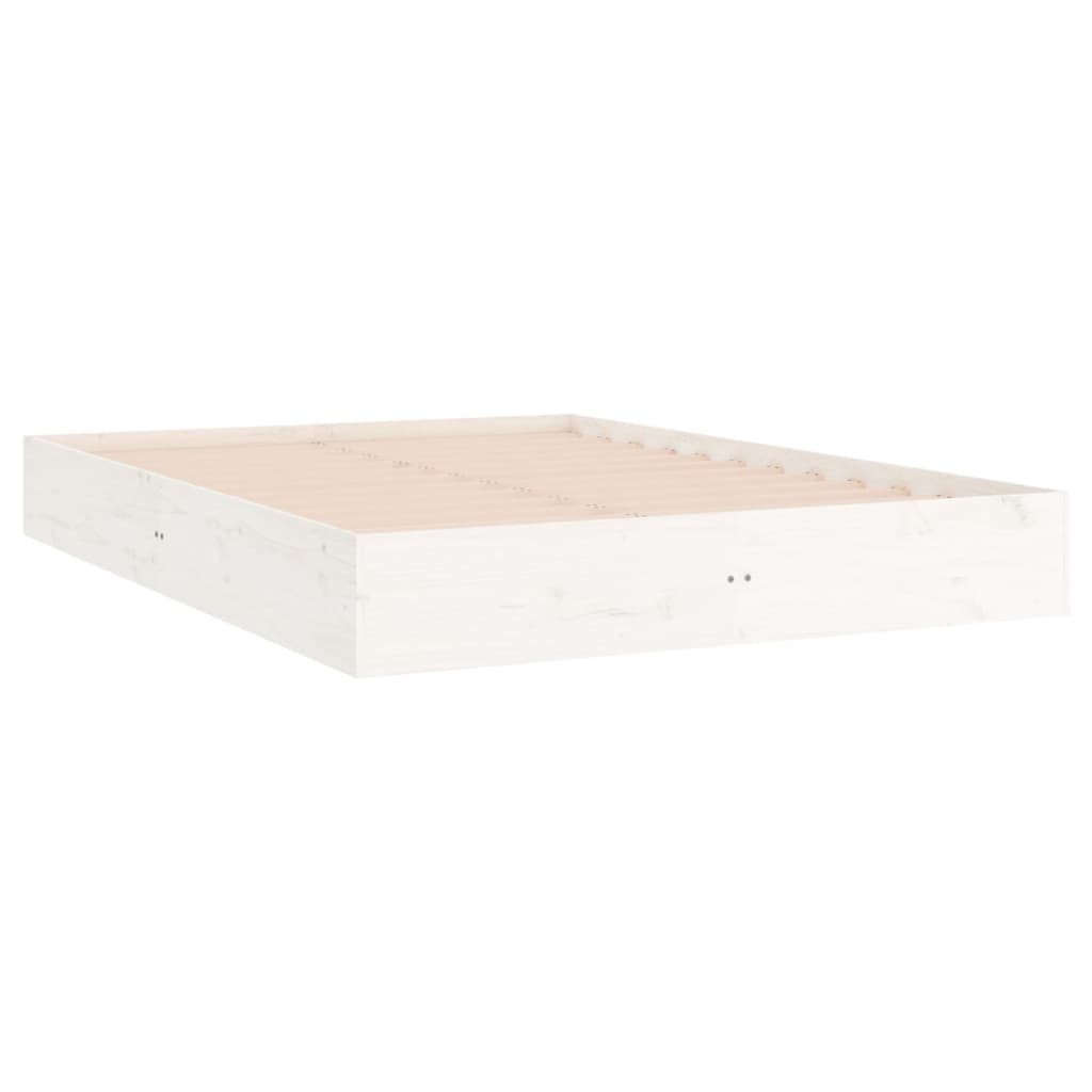 Bedframe Massief Hout Wit 120X200 Cm