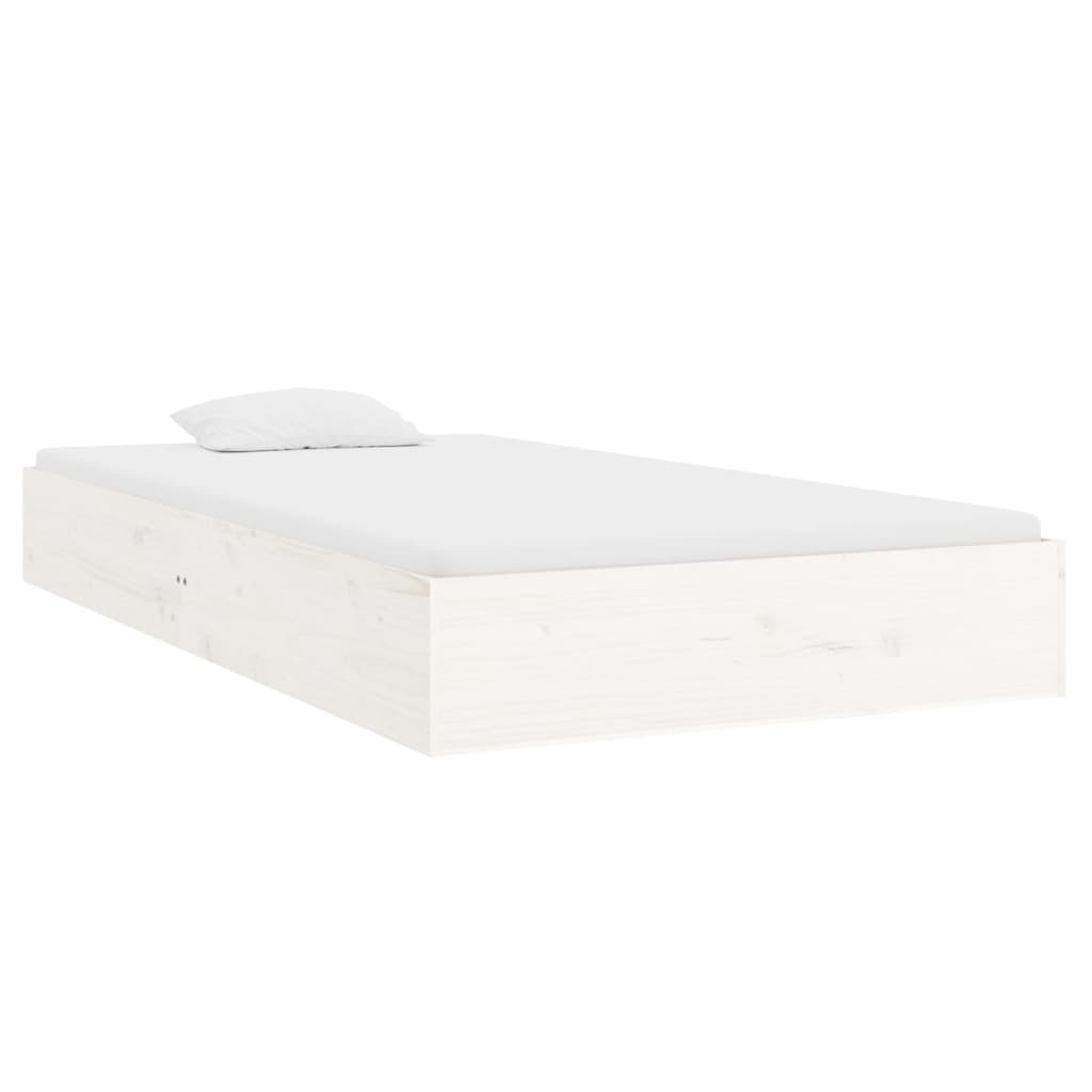 Bedframe Massief Hout Wit 90X200 Cm