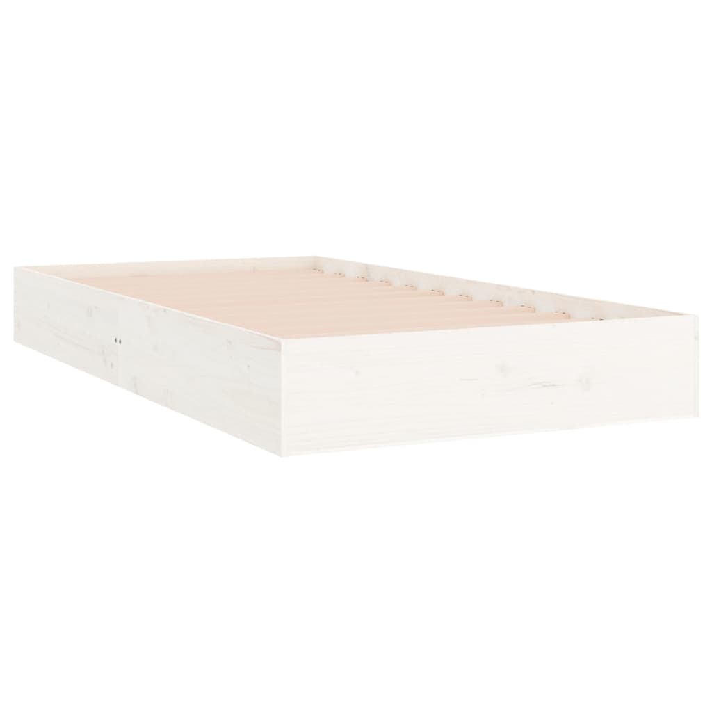 Bedframe Massief Hout Wit 90X200 Cm