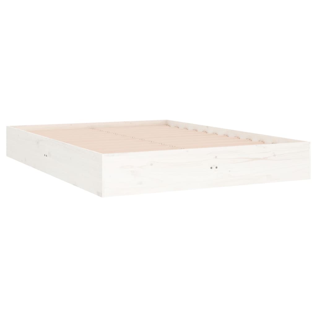 Bedframe Massief Hout Wit 120X190 Cm 4Ft Small Double
