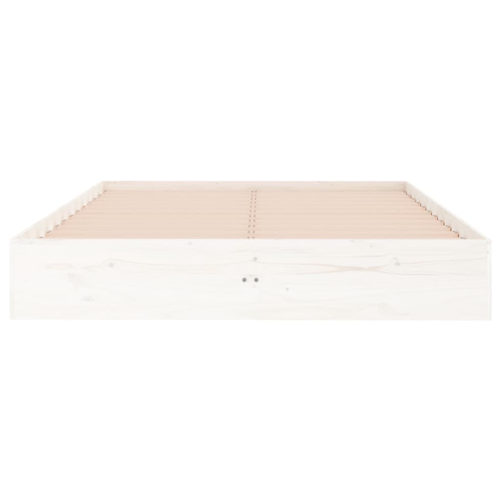 Bedframe Massief Hout Wit 120X190 Cm 4Ft Small Double