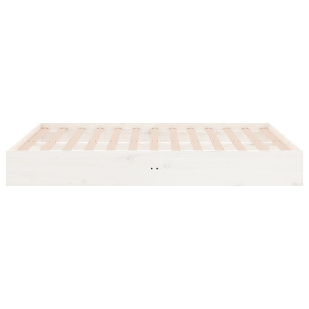 Bedframe Massief Hout Wit 120X190 Cm 4Ft Small Double