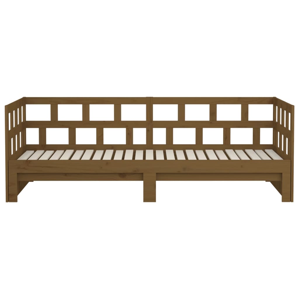 Slaapbank Uitschuifbaar Grenenhout Honingbruin 2X(90X190) Cm