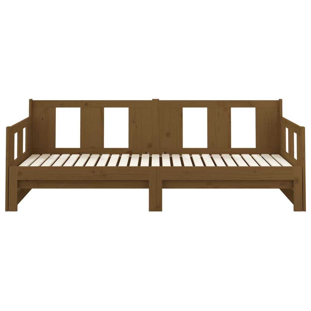 Slaapbank Uitschuifbaar Grenenhout Honingbruin 2X(90X200) Cm