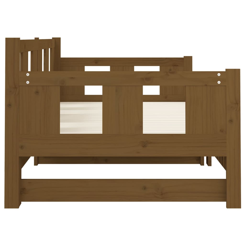 Slaapbank Uitschuifbaar Grenenhout Honingbruin 2X(90X200) Cm