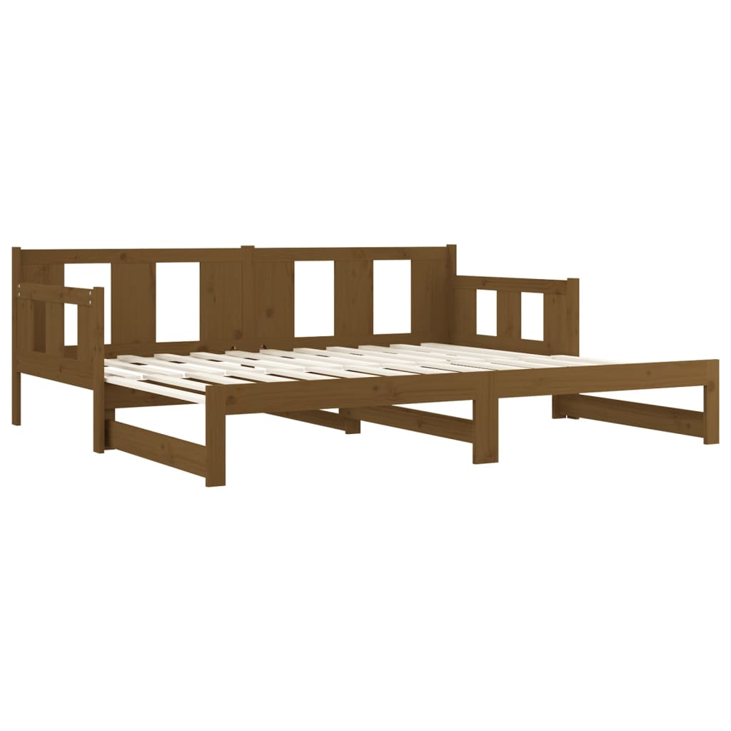 Slaapbank Uitschuifbaar Grenenhout Honingbruin 2X(90X200) Cm