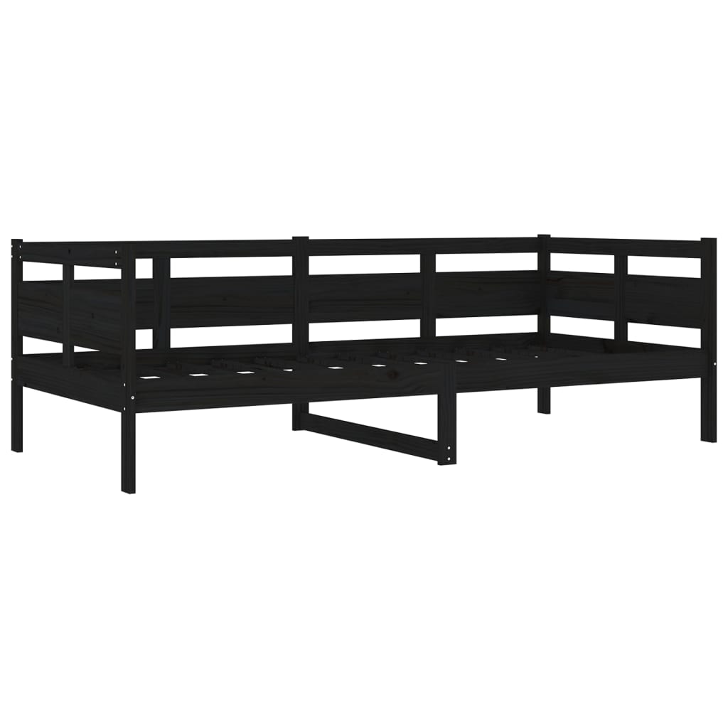 Slaapbank Massief Grenenhout Zwart 90X200 Cm