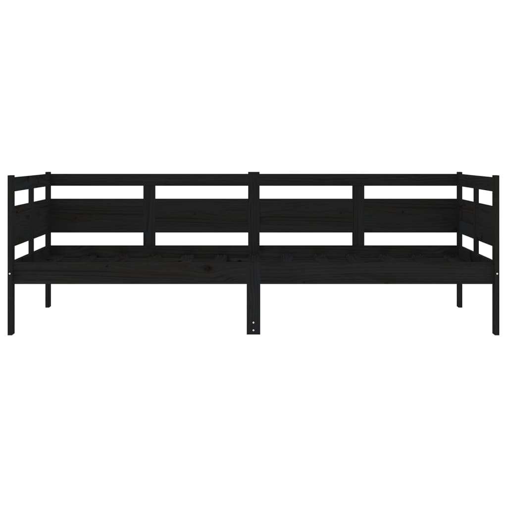 Slaapbank Massief Grenenhout Zwart 90X200 Cm