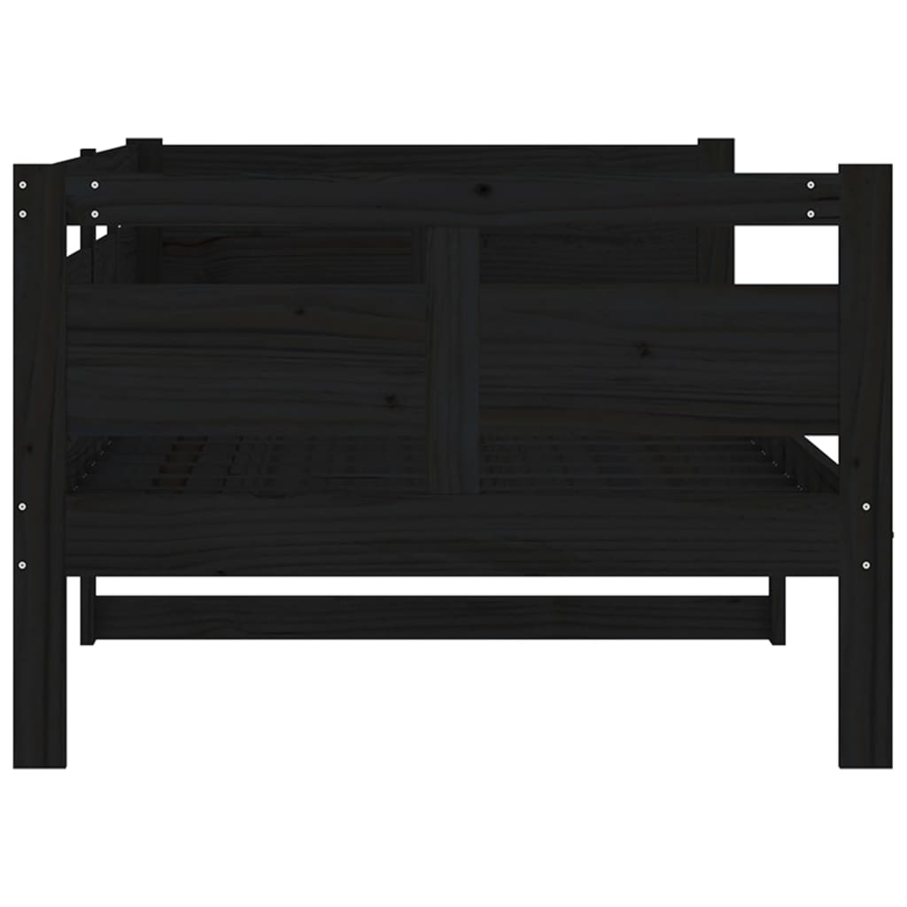 Slaapbank Massief Grenenhout Zwart 90X200 Cm