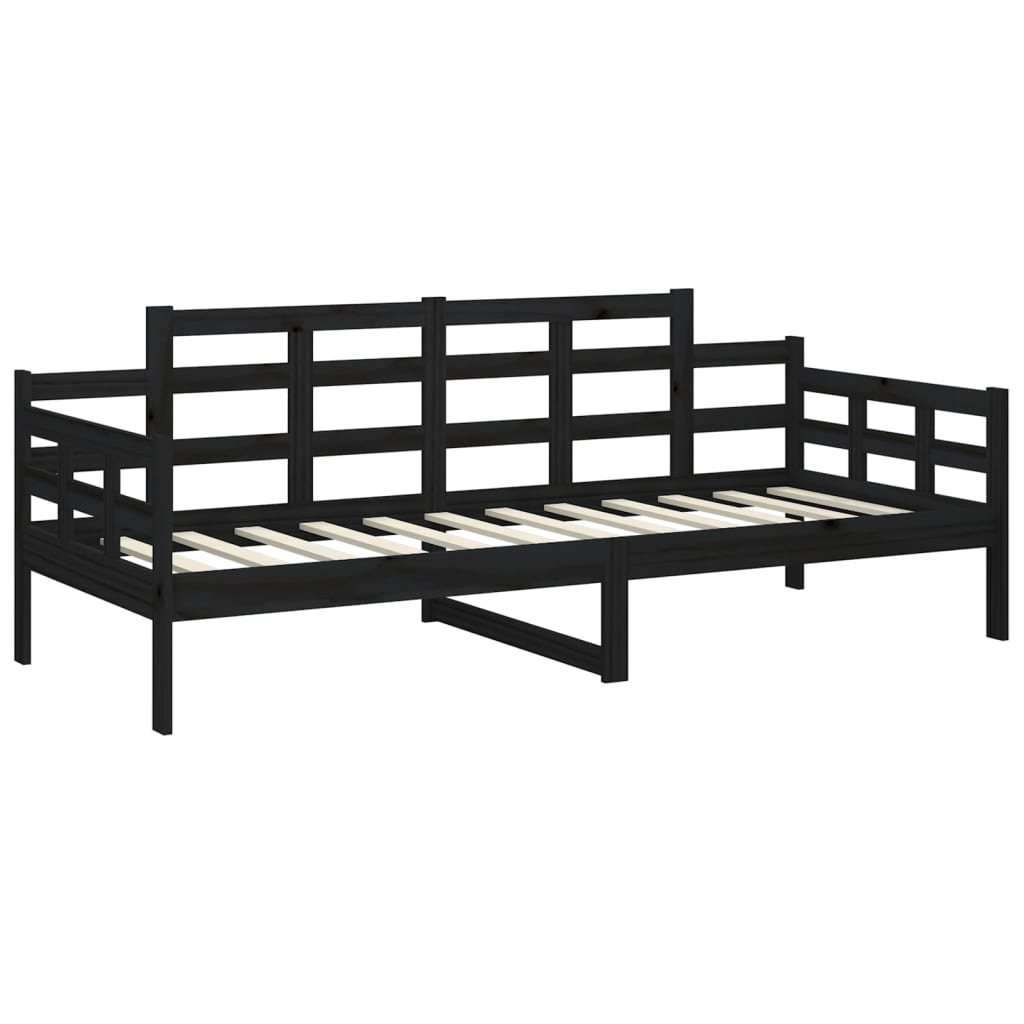 Slaapbank Massief Grenenhout Zwart 80X200 Cm