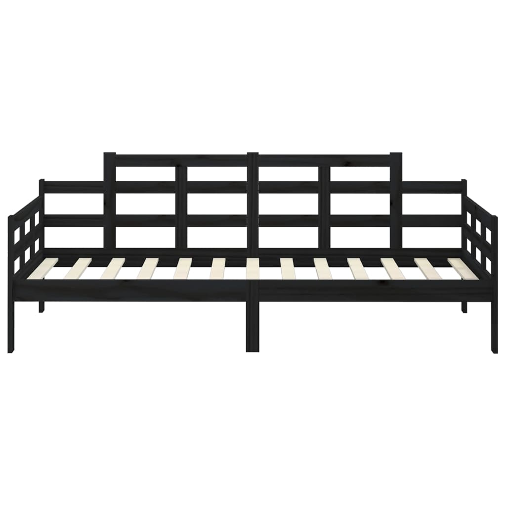 Slaapbank Massief Grenenhout Zwart 80X200 Cm