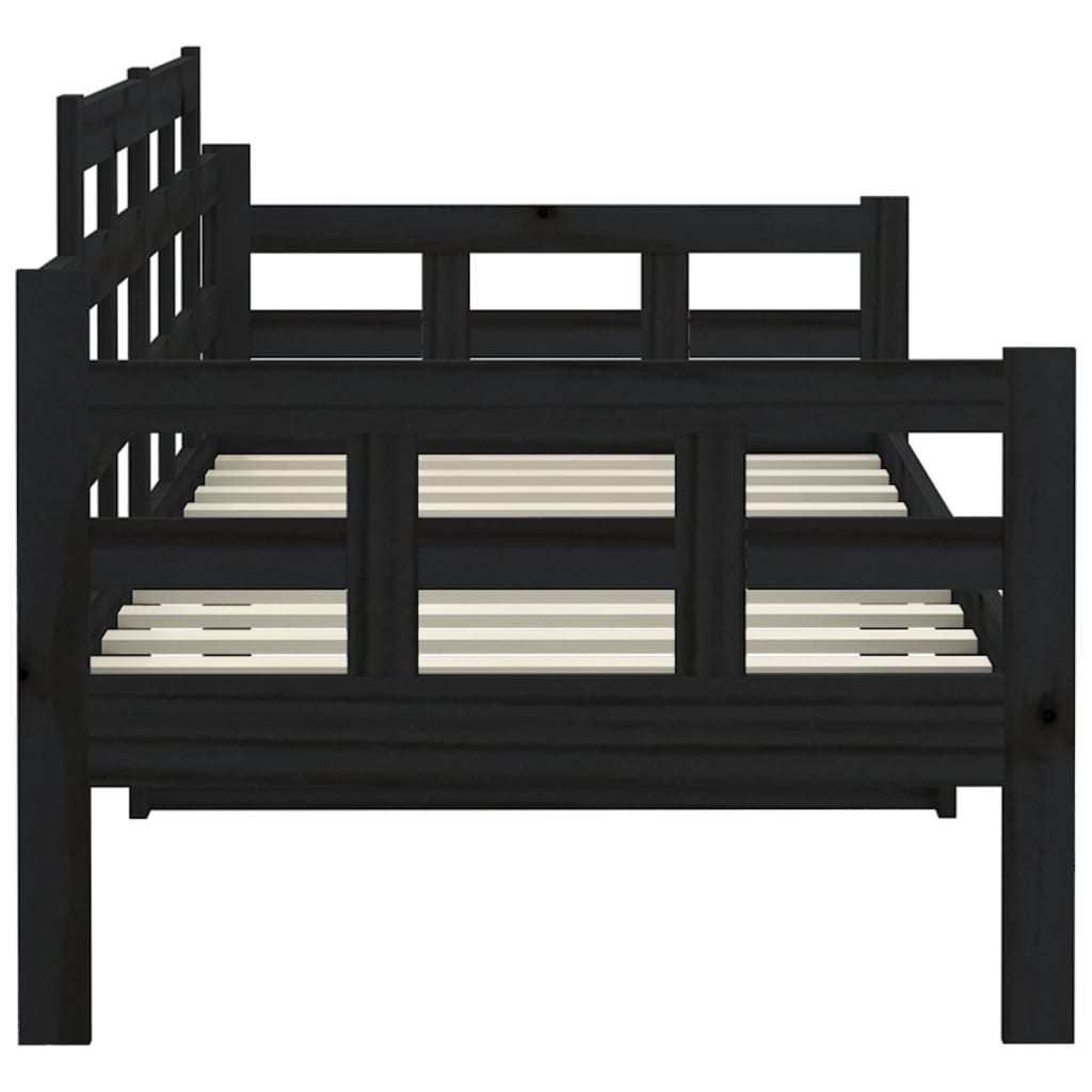 Slaapbank Massief Grenenhout Zwart 80X200 Cm